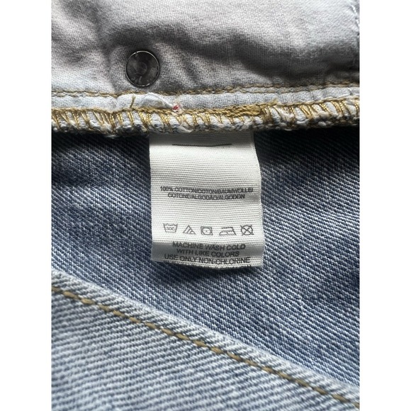 Free People Women's Blue Denim Shorts, Light Wash, Lace Trimmed, Size 25 - Picture 7 of 8